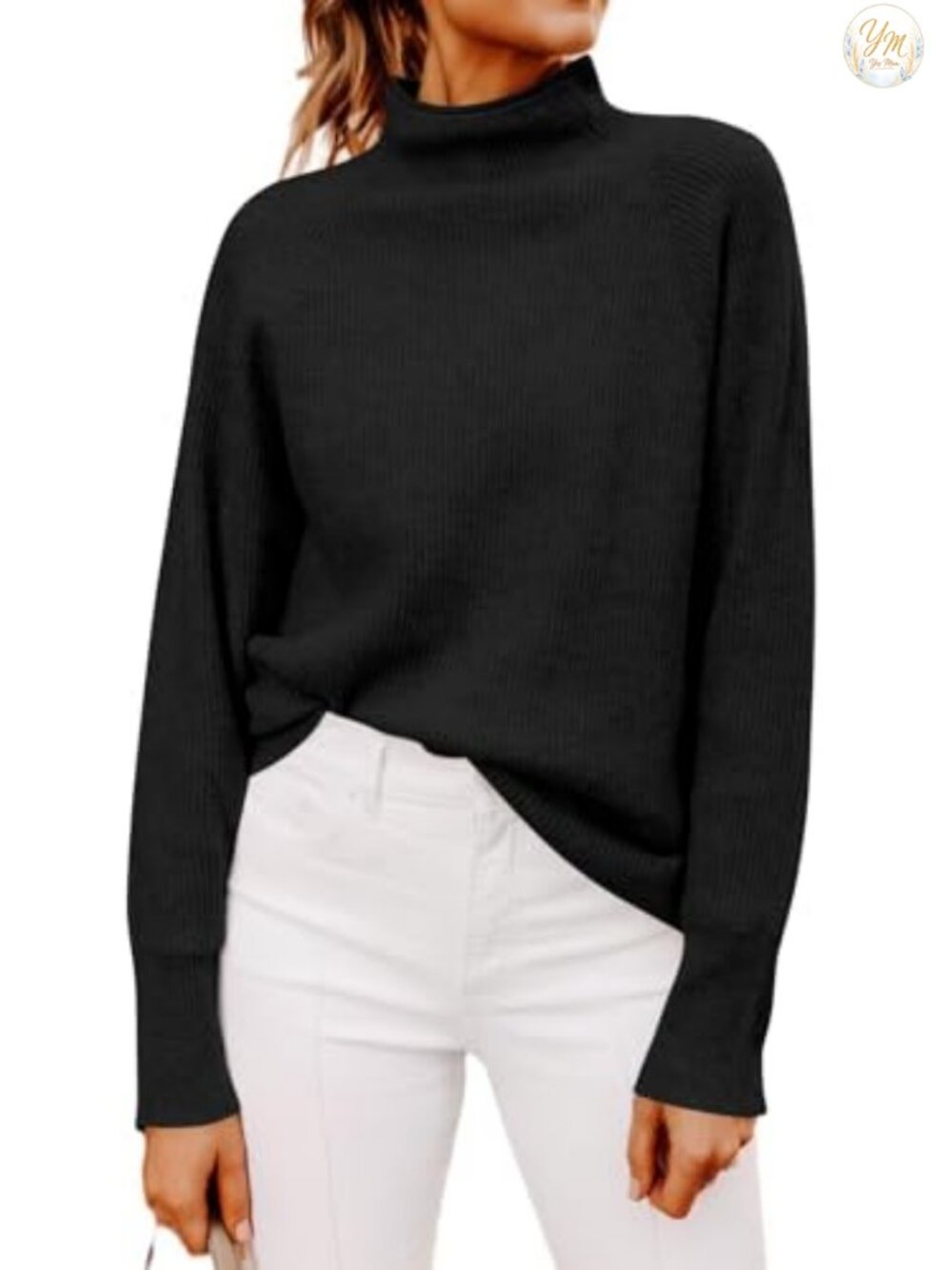 Women's Long Sleeve Mock Neck Sweater Pullover Winter
